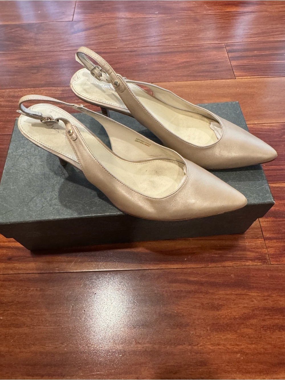 Via Spiga Glades Pointed-Toe Slingback Heels in Pearl Platinum - Size 6